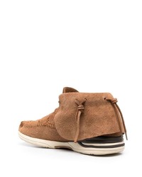 rotbraune Wildleder niedrige Sneakers von VISVIM