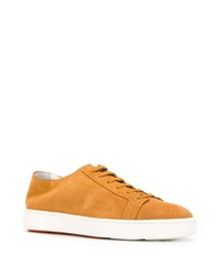 rotbraune Wildleder niedrige Sneakers von Santoni