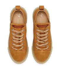 rotbraune Wildleder niedrige Sneakers von Giuseppe Zanotti