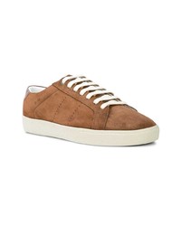 rotbraune Wildleder niedrige Sneakers von Saint Laurent