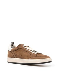 rotbraune Wildleder niedrige Sneakers von Officine Creative