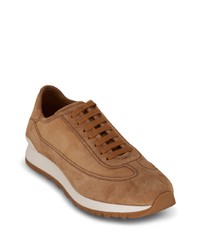 rotbraune Wildleder niedrige Sneakers von John Lobb