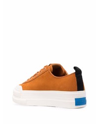 rotbraune Wildleder niedrige Sneakers von Diesel