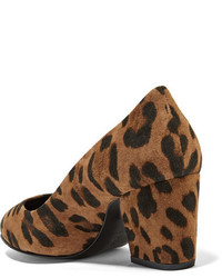 rotbraune Wildleder Pumps mit Leopardenmuster von Pierre Hardy