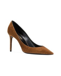 rotbraune Wildleder Pumps von Saint Laurent