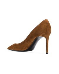 rotbraune Wildleder Pumps von Saint Laurent