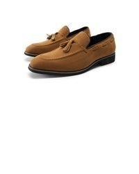rotbraune Wildleder Slipper mit Quasten von Allthemen