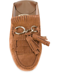 rotbraune Wildleder Slipper von Tod's