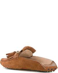 rotbraune Wildleder Slipper von Tod's