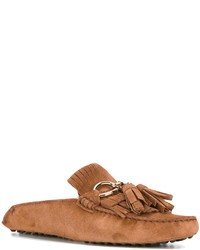 rotbraune Wildleder Slipper von Tod's