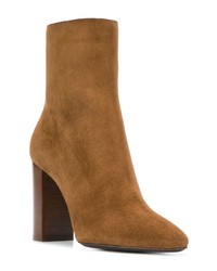 rotbraune Wildleder Stiefeletten von Saint Laurent