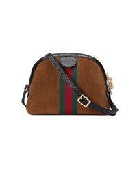 rotbraune Wildleder Umhängetasche von Gucci