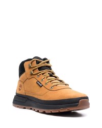 rotbraune Wildlederarbeitsstiefel von Timberland