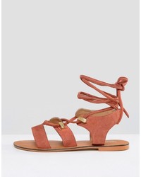 rotbraune Wildledersandalen von Asos