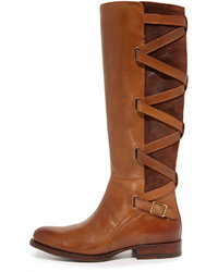 rotbraune Wildlederstiefel von Frye