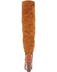 rotbraune Wildlederstiefel von Maison Margiela