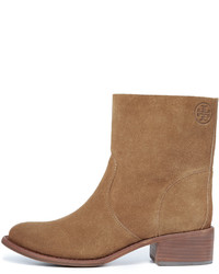 rotbraune Wildlederstiefel von Tory Burch