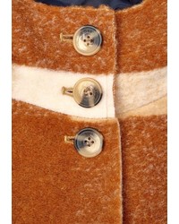 rotbrauner Fleece-Mantel mit Schottenmuster von STREET ONE