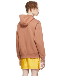 rotbrauner Fleece-Pullover mit einem Kapuze von Nike