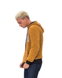 rotbrauner Fleece-Pullover mit einem Kapuze von Tom Barron