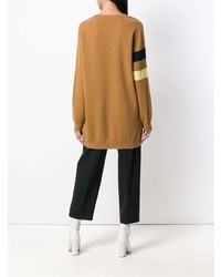 rotbrauner horizontal gestreifter Oversize Pullover von Erika Cavallini