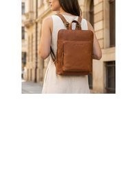 rotbrauner Leder Rucksack von STILORD