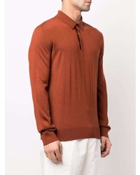 rotbrauner Polo Pullover von Zegna