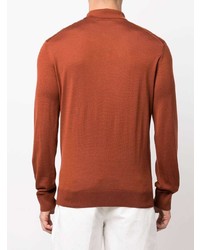 rotbrauner Polo Pullover von Zegna