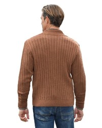 rotbrauner Pullover mit einem Reißverschluß von MARCO DONATI