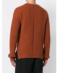 rotbrauner Pullover mit einem Rundhalsausschnitt von Rick Owens