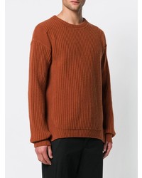 rotbrauner Pullover mit einem Rundhalsausschnitt von Rick Owens