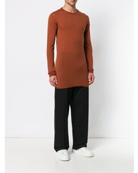 rotbrauner Pullover mit einem Rundhalsausschnitt von Rick Owens