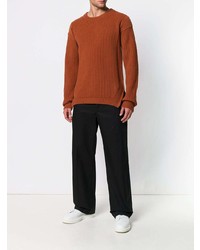 rotbrauner Pullover mit einem Rundhalsausschnitt von Rick Owens