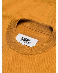 rotbrauner Pullover mit einem Rundhalsausschnitt von MM6 MAISON MARGIELA