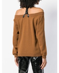 rotbrauner Pullover mit einem Rundhalsausschnitt von Moschino