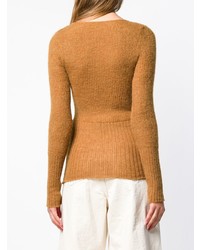 rotbrauner Pullover mit einem Rundhalsausschnitt von Jacquemus