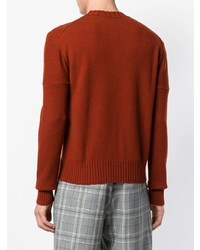 rotbrauner Pullover mit einem Rundhalsausschnitt von Calvin Klein 205W39nyc