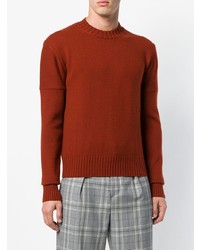 rotbrauner Pullover mit einem Rundhalsausschnitt von Calvin Klein 205W39nyc