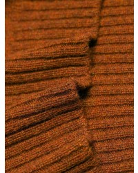 rotbrauner Pullover mit einem Rundhalsausschnitt von Prada