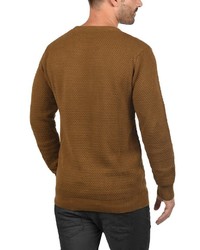 rotbrauner Pullover mit einem Rundhalsausschnitt von Solid