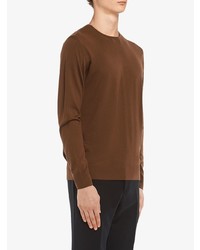 rotbrauner Pullover mit einem Rundhalsausschnitt von Prada