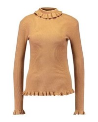rotbrauner Rollkragenpullover von YAS