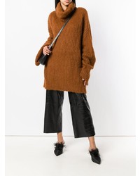 rotbrauner Strick Oversize Pullover von Erika Cavallini