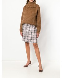 rotbrauner Strick Oversize Pullover von Miu Miu