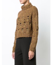 rotbrauner Strick Rollkragenpullover von Rachel Comey