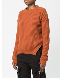 rotbrauner Strickpullover von Rick Owens