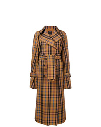 rotbrauner Trenchcoat mit Karomuster