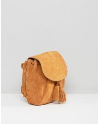 rotbrauner Wildleder Rucksack von Asos