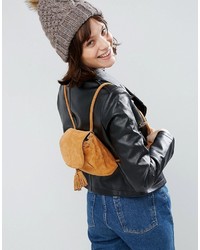 rotbrauner Wildleder Rucksack von Asos