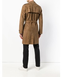 rotbrauner Wildleder Trenchcoat von Salvatore Santoro